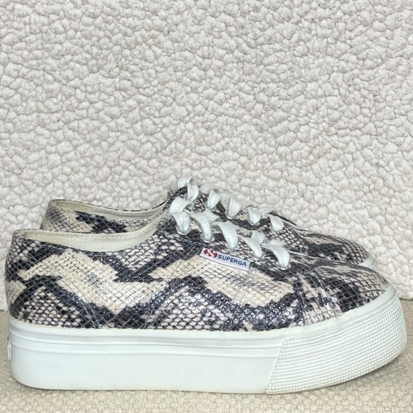 Superga Shoes - Superga Unisex Snake Print Platform Sneakers Shoes Size US Men's 5 & Womens 6.5
